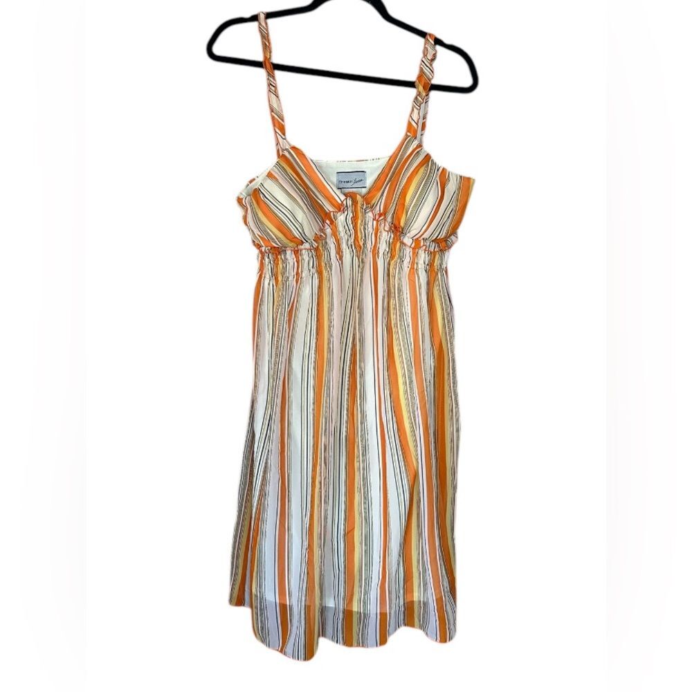Vintage Breakin Loose Y2K Womens Striped Dress. Size 7/8. Orange/Yellow Colors.